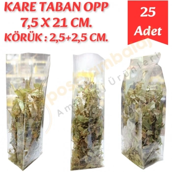 Kare Taban Körüklü OPP 7,5x21+5 cm (25 Adet)