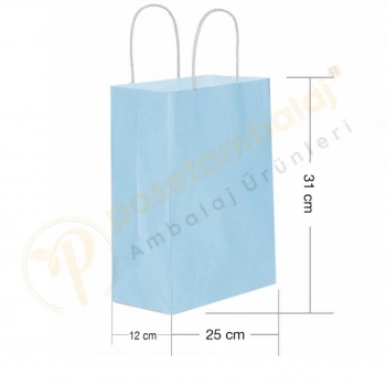 Mavi Kraft Çanta Orta Boy 25x12x31 cm 25 Adet