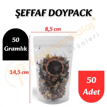Şeffaf Doypack 8,5x14,5x5 cm (50 Adet)