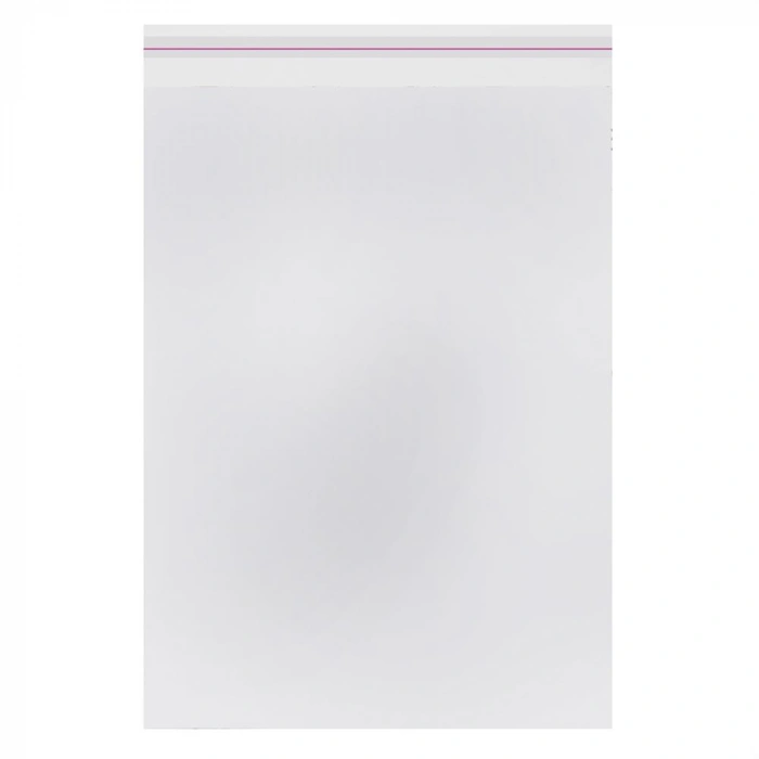 10x20+5 cm.(10x25) 100 Adet Şeffaf Bantlı Yapışkanlı Jelatin Poşet