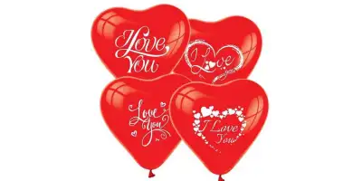 Kalp Baskılı Balon