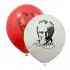 12 Atatürk Baskılı Balon Kırmızı -Beyaz 1+1 - 100 Adet