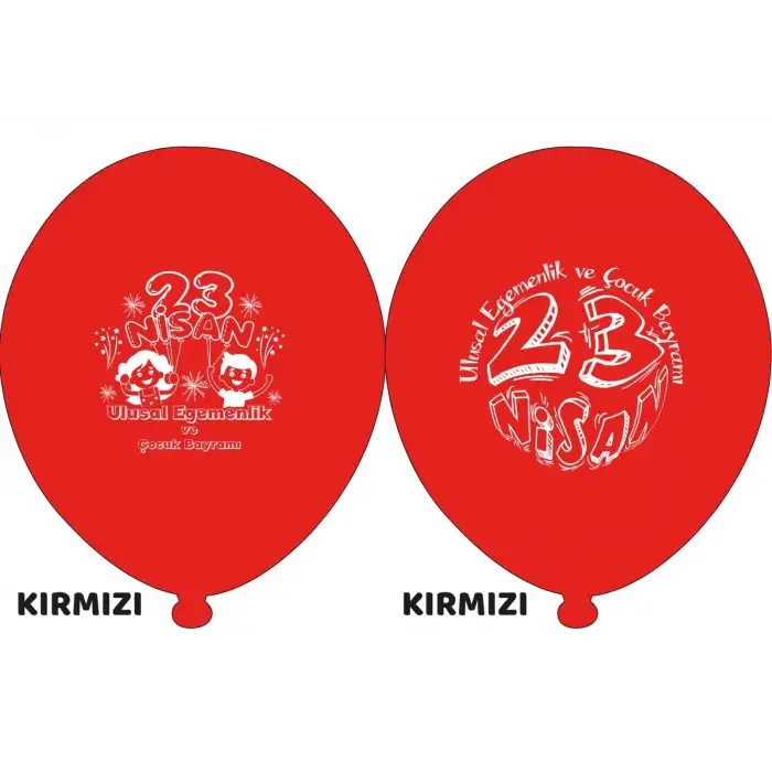 10 23 Nisan Baskılı Balon 1+1 - 100 Adet