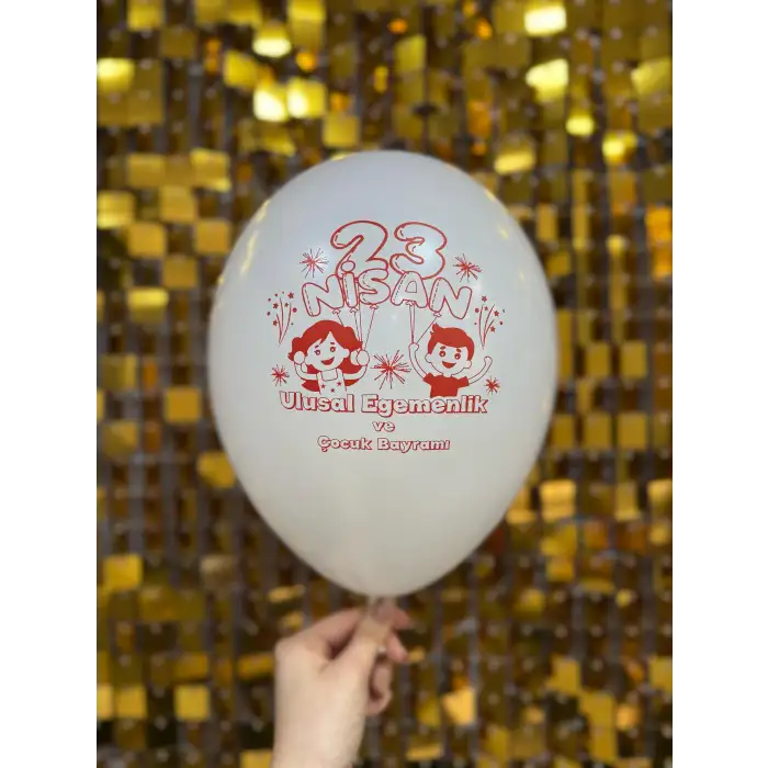 10 23 Nisan Baskılı Balon 1+1 - 100 Adet