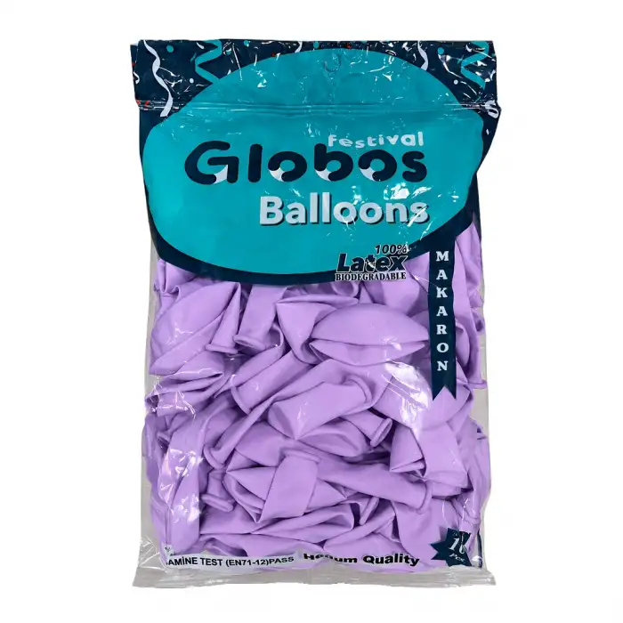 10 İç Mekan Makaron Balon Violet - 100 Adet