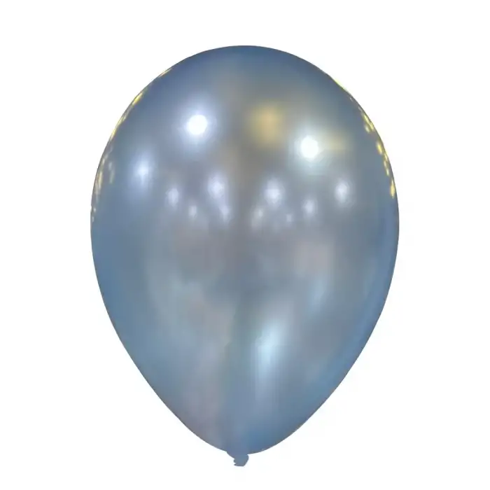 10 Metalik Dekorasyon Balonu Açık Mavi  - 100 Adet