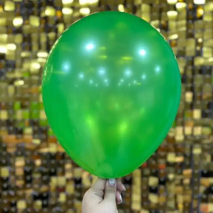 10 Metalik Dekorasyon Balonu Açık Yeşil -100 Adet
