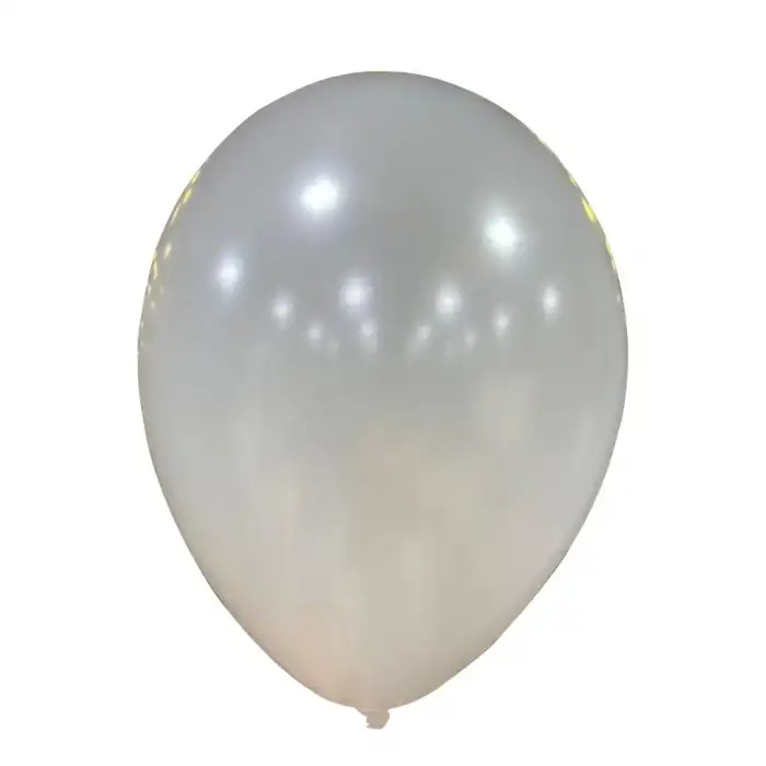 10 Metalik Dekorasyon Balonu Beyaz - 100 Adet