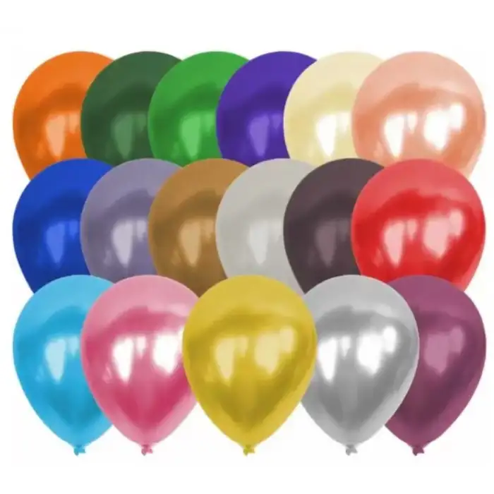 10 Metalik Dekorasyon Balonu Karışık - 100 Adet