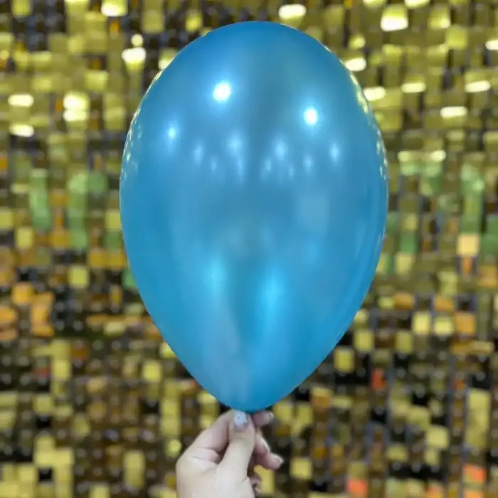 10 Metalik Dekorasyon Balonu Koyu Mavi - 100 Adet