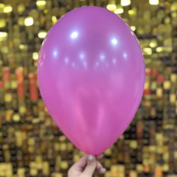 10 Metalik Dekorasyon Balonu Pembe - 100 Adet