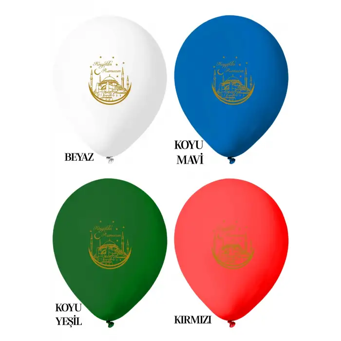 10” Ramazan Baskılı Balon 1+1 - 100 Adet