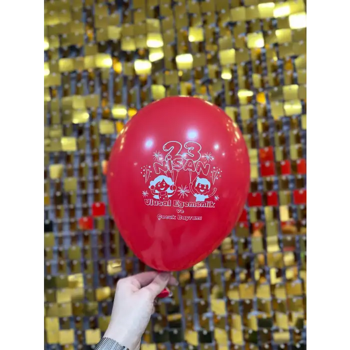 12 23 Nisan Baskılı Balon 1+1 - 100 Adet