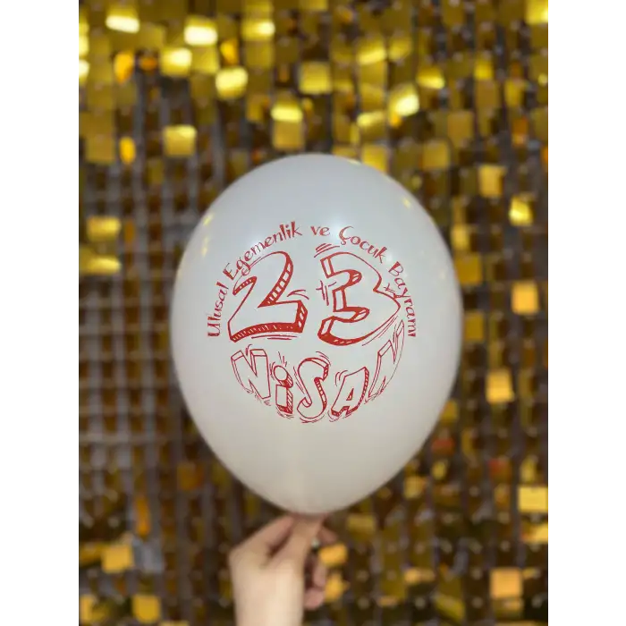 12 23 Nisan Baskılı Balon 1+1 - 100 Adet