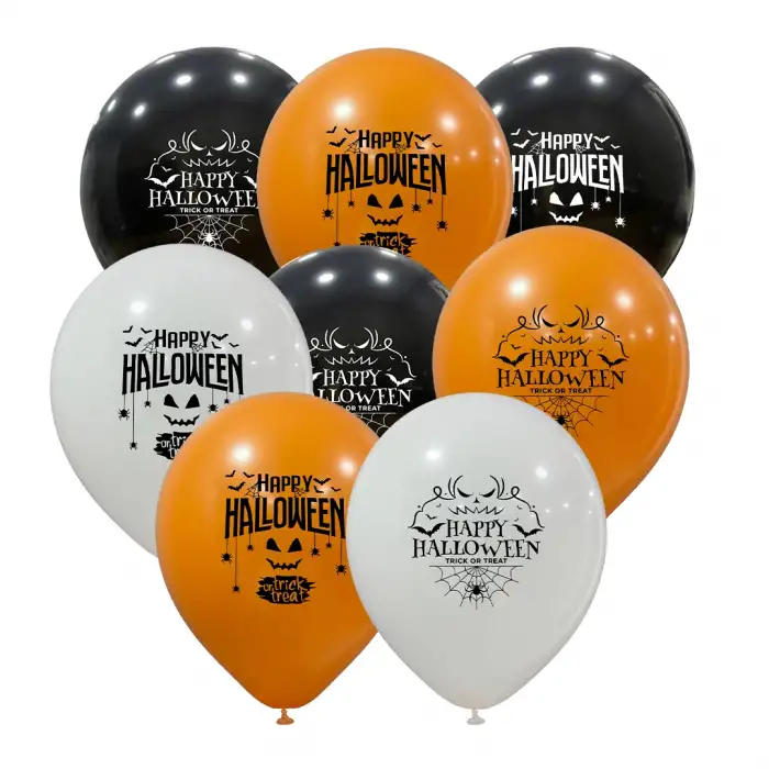 12 Hallowen Baskılı Balon 1+1