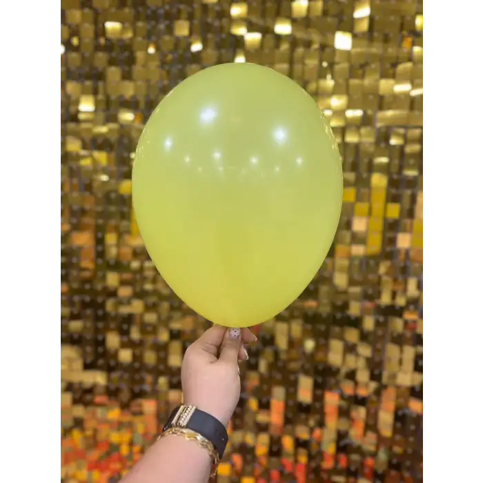 12 İç Mekan Dekorasyon Balonu Limon Sarısı - 100 Adet