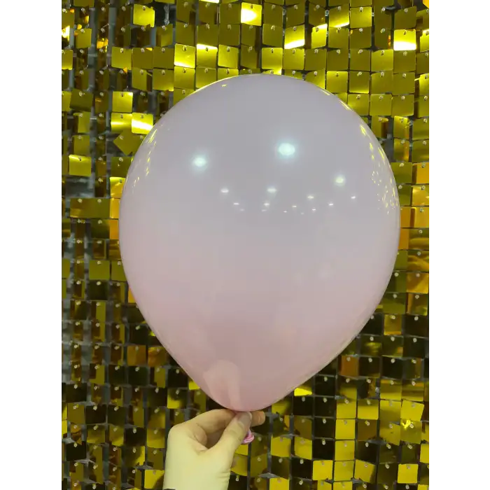 12 İç Mekan Makaron Balon Pembe - 100 Adet