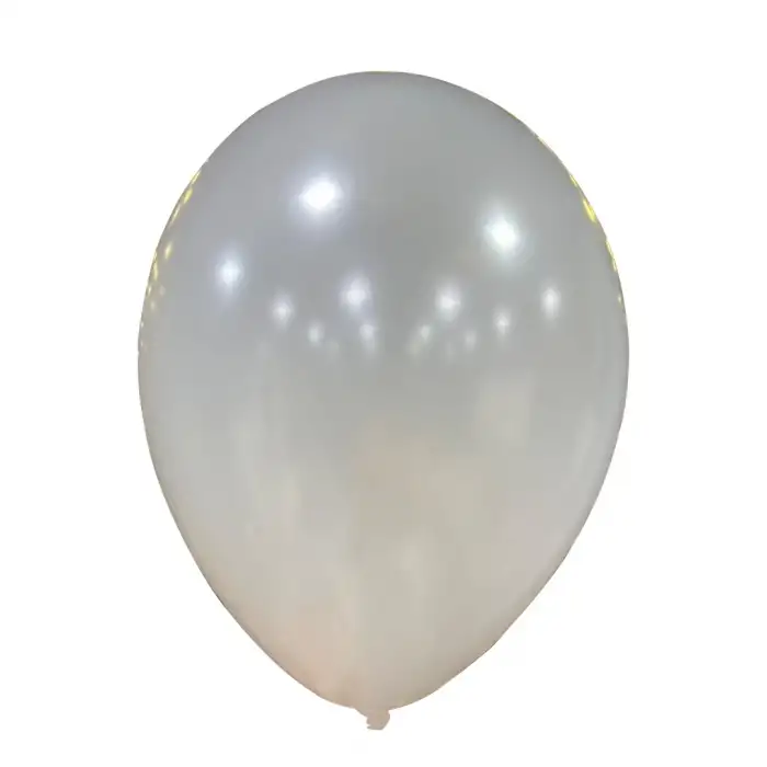 12 Metalik Dekorasyon Balonu Beyaz - 100 Adet
