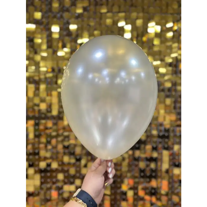 12 Metalik Dekorasyon Balonu Fil Dişi  - 100 Adet