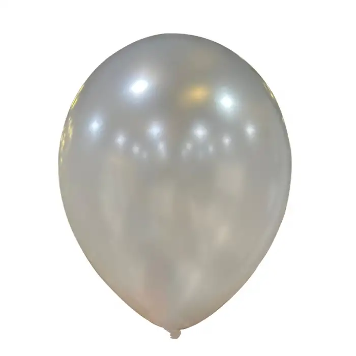 12 Metalik Dekorasyon Balonu Silver - 100 Adet
