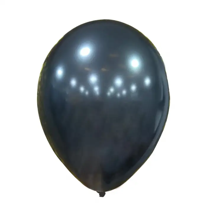 12 Metalik Dekorasyon Balonu Siyah - 100 Adet
