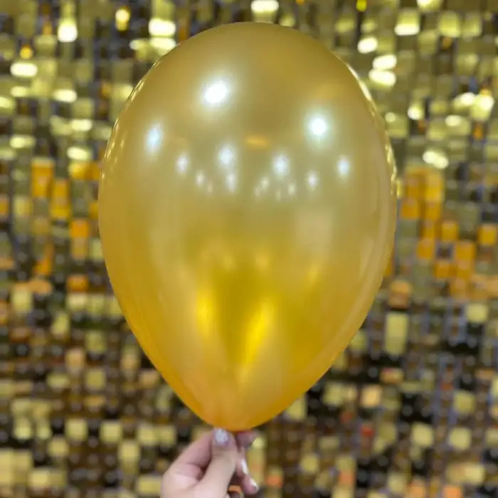 12 Metalik Dekorasyon Balonu Gold - 100 Adet