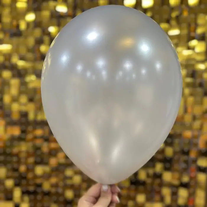 12 Metalik Dekorasyon Balonu Silver - 100 Adet