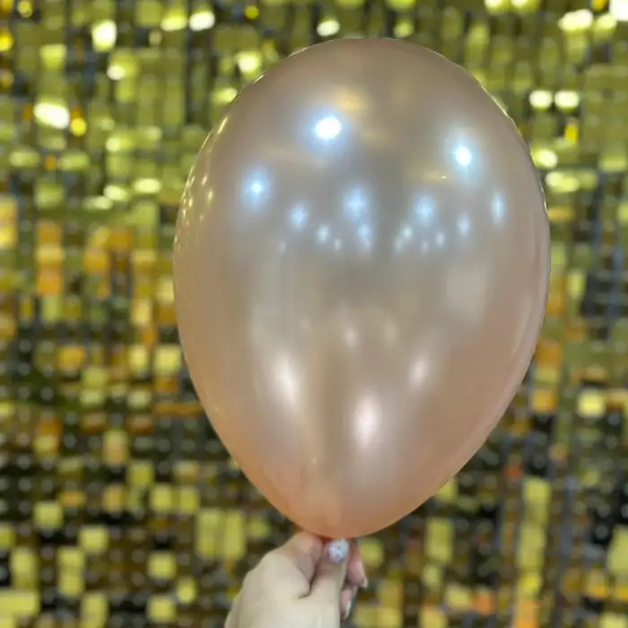 12 Metalik Dekorasyon Balonu Rose Gold - 100 Adet