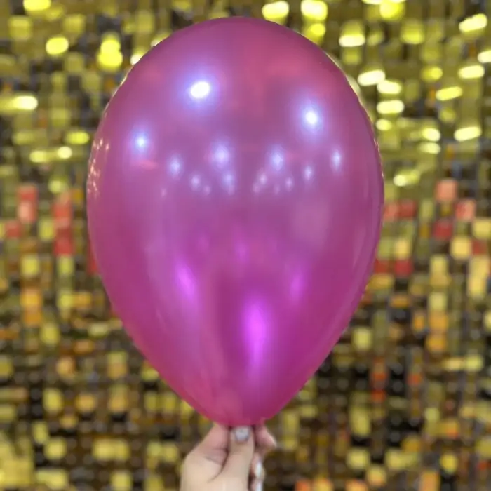 12 Metalik Dekorasyon Balonu Koyu Pembe - 100 Adet