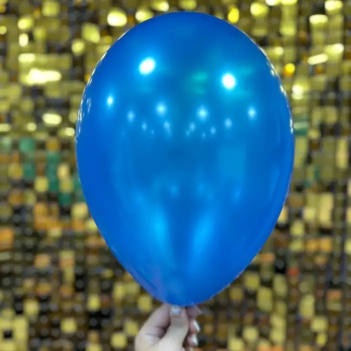 12 Metalik Dekorasyon Balonu Koyu Mavi - 100 Adet