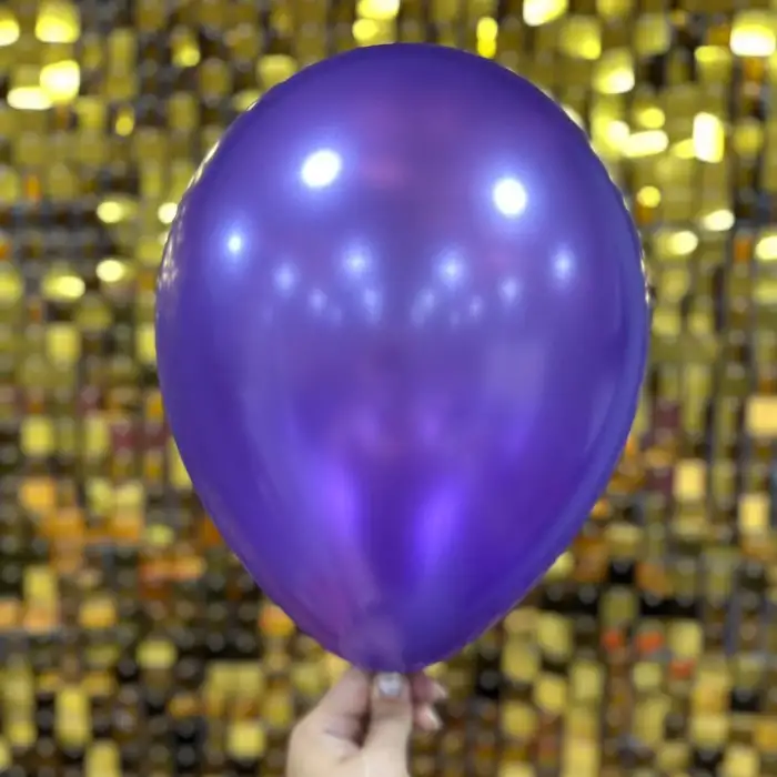 12 Metalik Dekorasyon Balonu Violet - 100 Adet