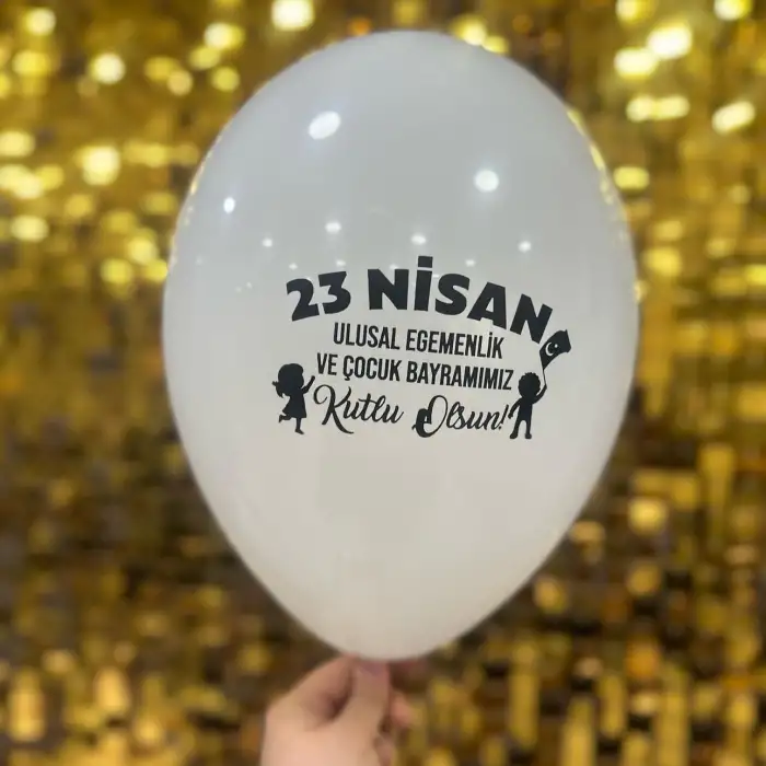 12 23 Nisan Baskılı Balon 1+1 - 100 Adet