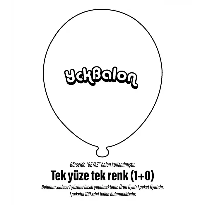 Tek Yüze Tek Renk Baskılı Balon 1+0
