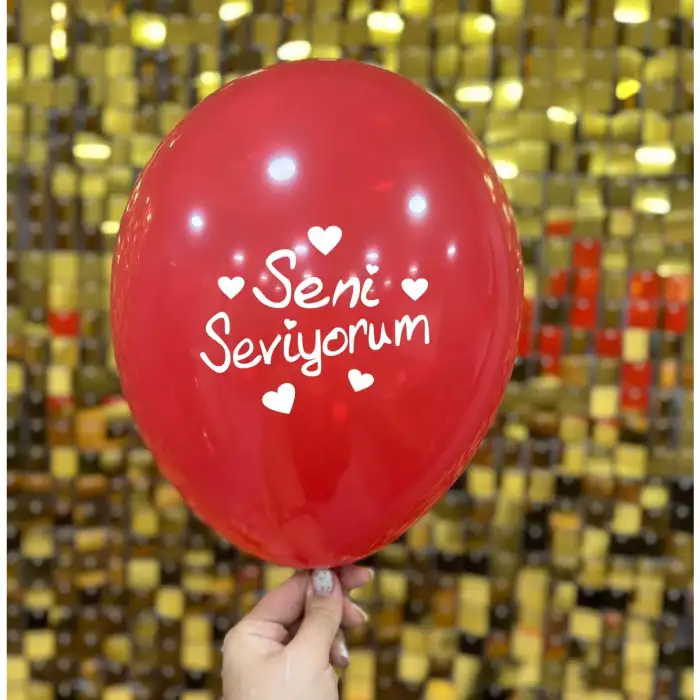 12 Seni  Seviyorum  Baskılı Balon  1+1 - 100 Adet