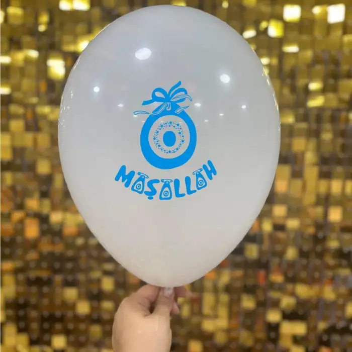 12 Maşallah  Baskılı Balon 1+1 - 100 Adet