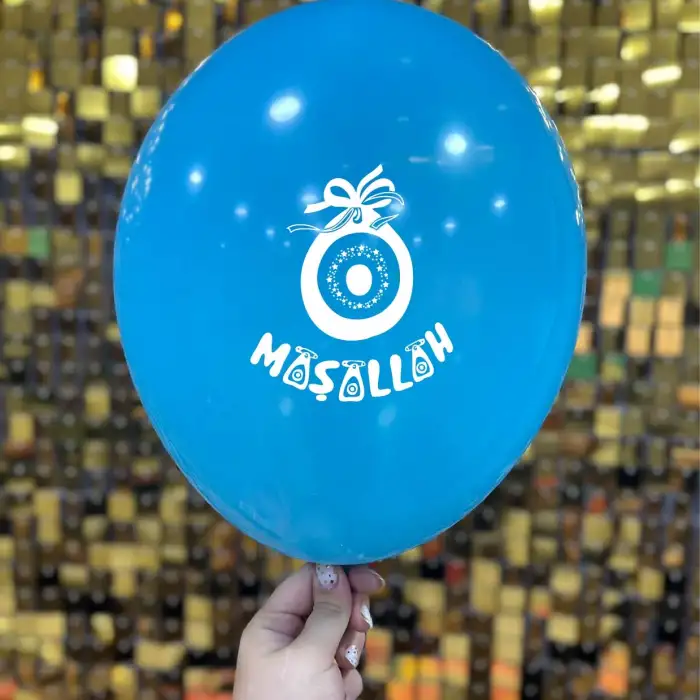 12 Maşallah  Baskılı Balon 1+1 - 100 Adet