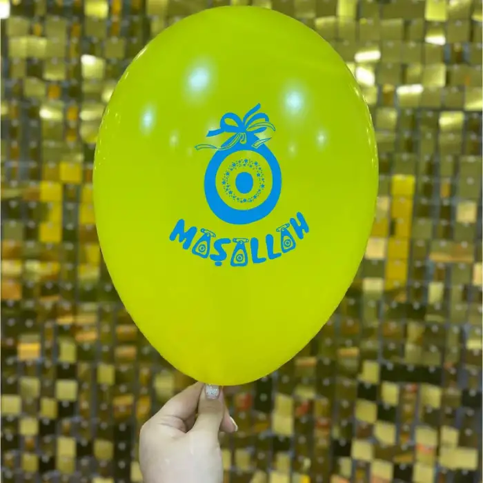12 Maşallah  Baskılı Balon 1+1 - 100 Adet