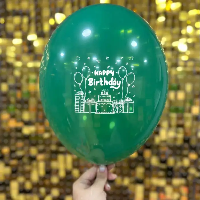 12 Happy Birthday Baskılı Balon Karışık 1+1 - 100 Adet