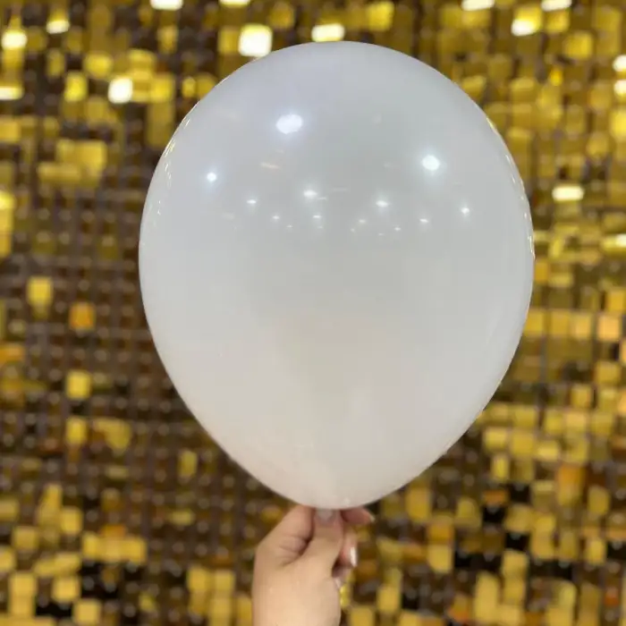 12 İç Mekan Dekorasyon Balonu Beyaz - 100 Adet