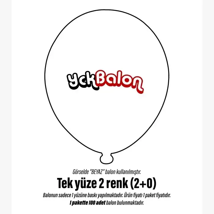 TEK YÜZE İKİ RENK BASKILI BALON 2+0