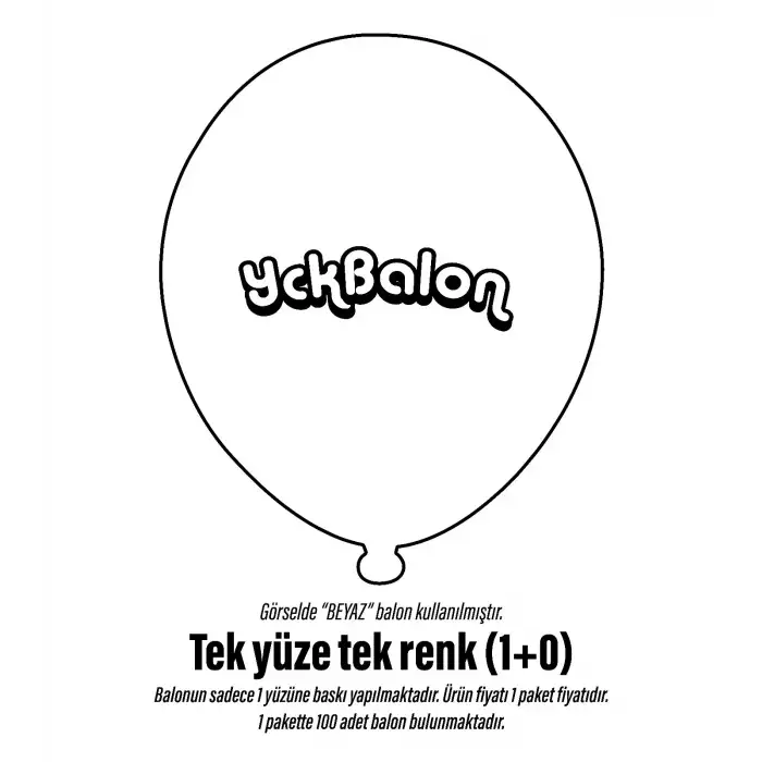 Tek Yüze Tek Renk Baskılı Balon 1+0