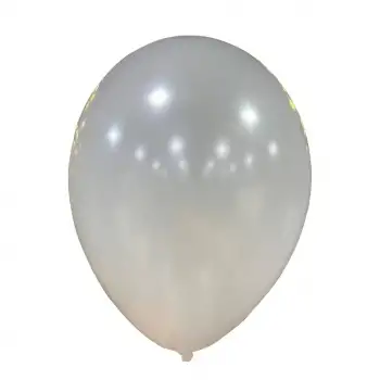 10 Metalik Dekorasyon Balonu Beyaz - 100 Adet