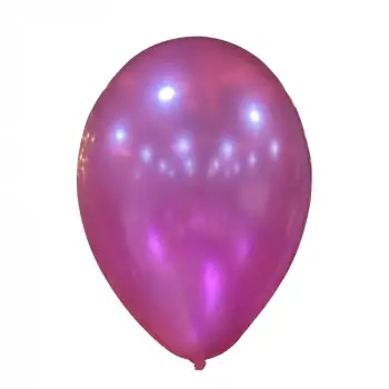 10 Metalik Dekorasyon Balonu Koyu Pembe - 100 Adet