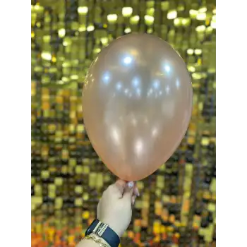 10 Metalik Dekorasyon Balonu Rose Gold - 100 Adet