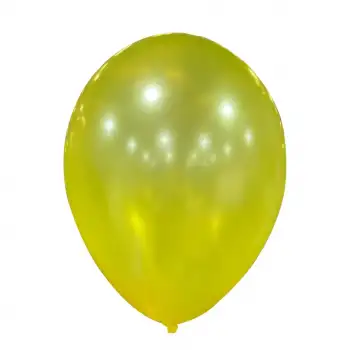 10 Metalik Dekorasyon Balonu Sarı - 100 Adet