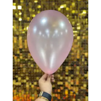 10 Metalik Dekorasyon Balonu Şeker Pembe - 100 Adet