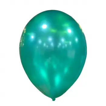 10 Metalik Dekorasyon Balonu Zümrüt Yeşili - 100 Adet