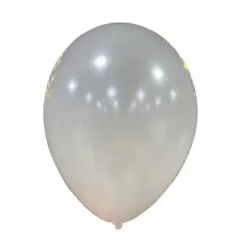 12 Metalik Dekorasyon Balonu Beyaz - 100 Adet