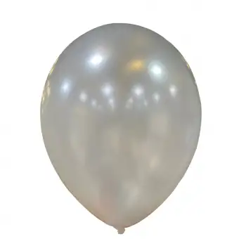 12 Metalik Dekorasyon Balonu Silver - 100 Adet