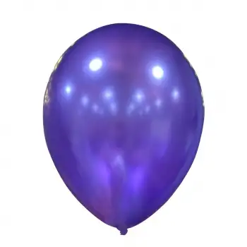 12 Metalik Dekorasyon Balonu Violet - 100 Adet